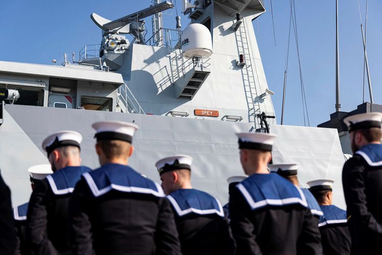 HMS Spey prior to leaving HMNB Portsmouth to be forward deployed in the Indo-Pacific Region 