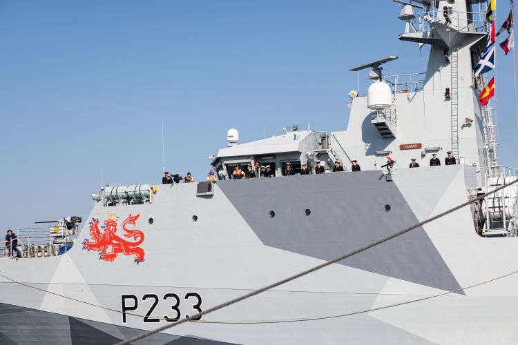HMS TAMAR prior to leaving HMNB Portsmouth to be forward deployed in the Indo-Pacific Region 