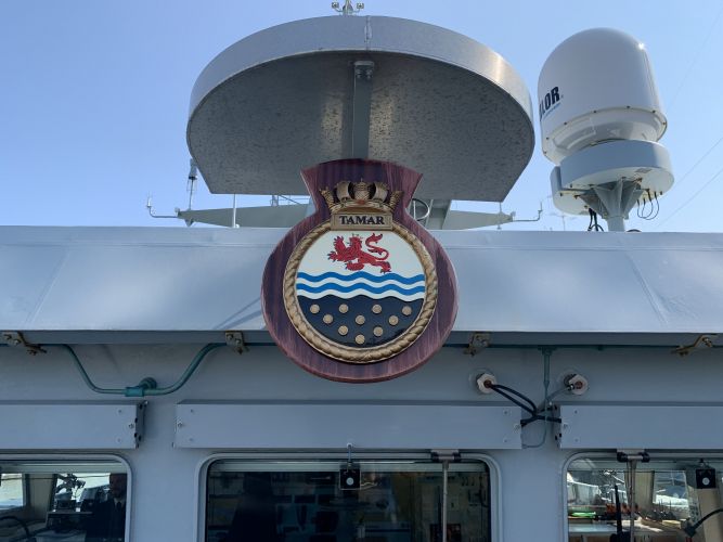 HMS Tamar badge heraldry insignia 140920 CREDIT BFBS