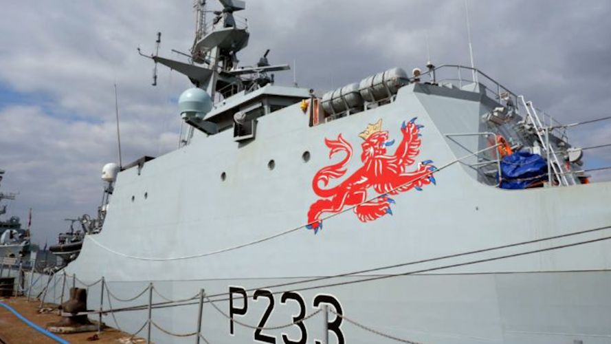 HMS Tamar in Portsmouth for first time (Picture: Royal Navy).