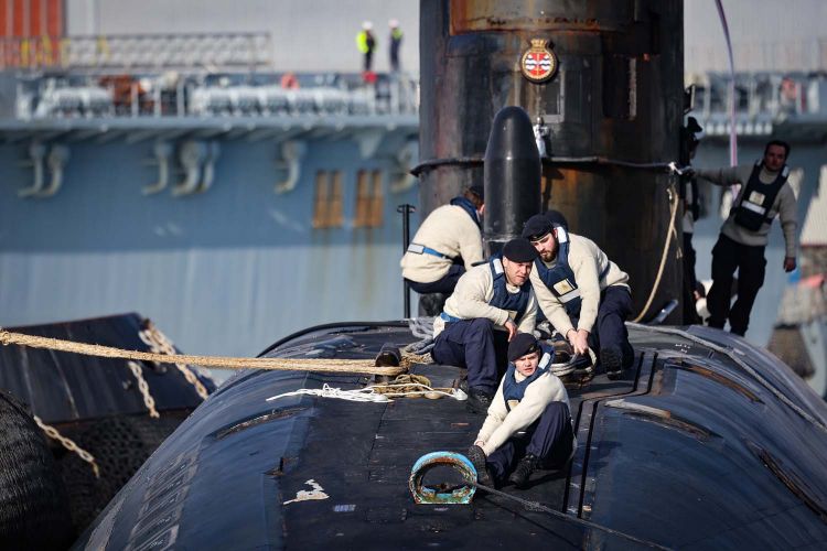 HMS Trenchant sailing into Devonport for the last time (Picture: Royal Navy). HMS Trenchant sailing into Devonport for the last time some crew up top 26032021 CREDIT ROYAL NAVY.jpg