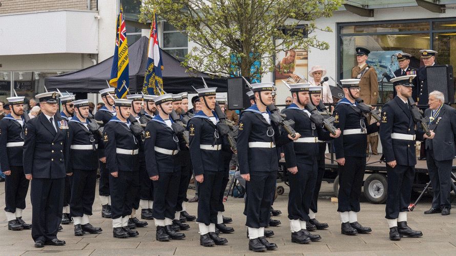 HMS Triumph exercises its freedom of Newton Abbot 02042023 CREDIT Royal Navy MOD.jpg