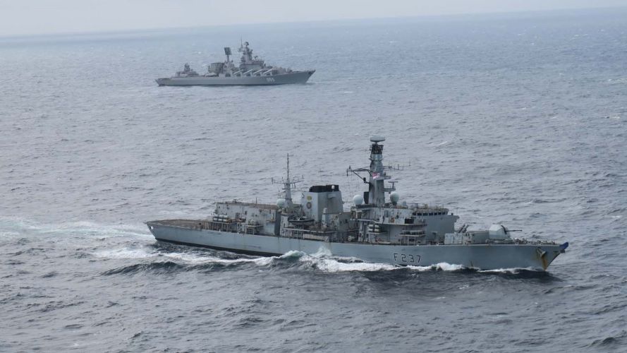 HMS Westminster watching the Russian RFN Cruiser Marshal Ustinov 06092022 CREDIT Royal Navy.jpg