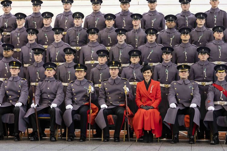 HRH The Prince and Princess of Wales take the time for a group photo after St. DavidÕs Day Parade in Windsor 010323 CREDIT MOD
