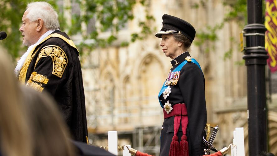 HRH The Princess Royal stands on the dais at the freedom of the city parade in York 19052022 CREDIT MOD Crown Copyright.jpg