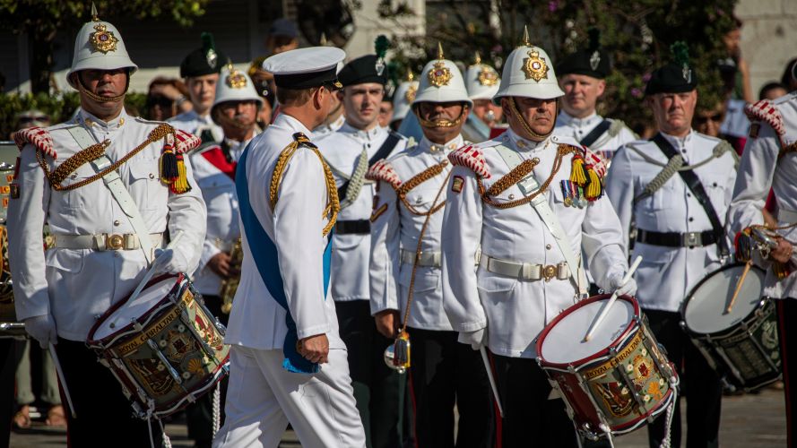 His Royal Highness, The Earl of Wessex HRH reviewing the parade of the Royal Gibraltar Regiment 09062022 CREDIT MOD Crown Copyright.jpg