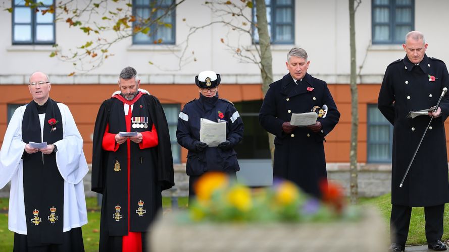 Hymns sung during Armistice Day commemorations at HMNB Devonport (Picture: Royal Navy).