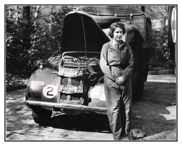 The future Queen standing in front of a vehicle during her Auxiliary Territorial Service training (Picture: Shawshots/Alamy Stock Photo). The future Queen standing in front of a vehicle during her Auxiliary Territorial Service training (Picture: Shawshots/Alamy Stock Photo).