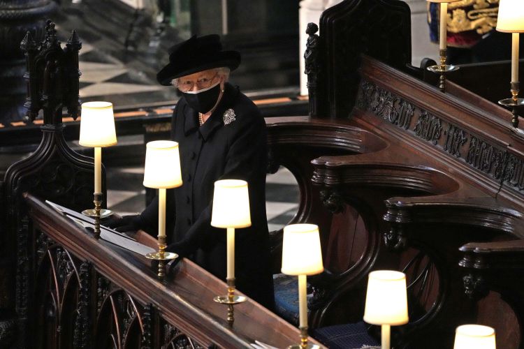 The Queen during Prince Philip's funeral in April 2021 (Picture: PA Images/Alamy Stock Photo). The Queen during Prince Philip's funeral in April 2021 (Picture: PA Images/Alamy Stock Photo).
