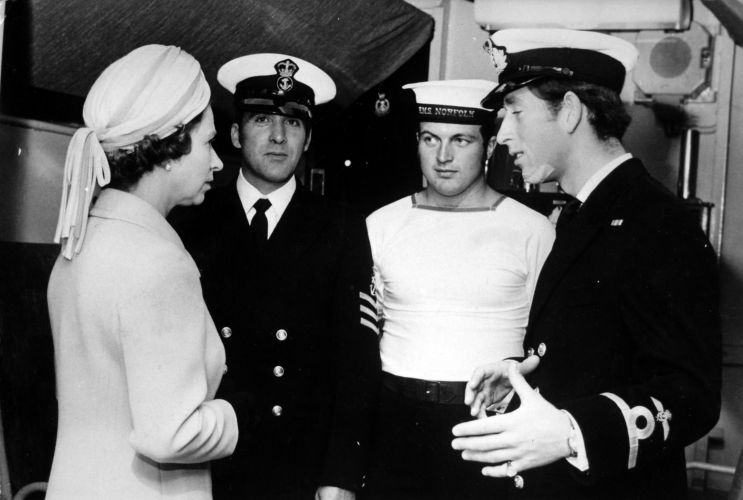 The future King was serving on board the vessel at the time of his mother's visit (Picture: PA Images/Alamy Stock Photo). The future King was serving on board the vessel at the time of his mother's visit