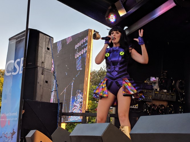 Katy Ellis as Katy Perry for CSE at RAF Marham Friends & Families Day Concert 2018