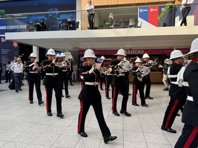 Royal Marines band at DSEI 2025