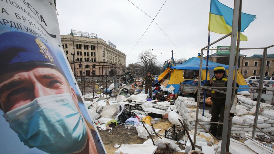 Image ID 2HTMH1N Aftermath of Russian missile outside Kharkiv Regional State Administration building in Svobody (Freedom) Square on March 1 01032022 CREDIT Ukrinform,ALAMY STOCK PHOTO.jpg
