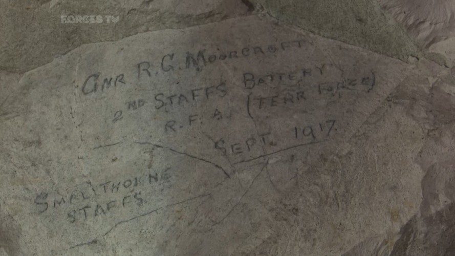 First World War graffiti remains engraved into the tunnel walls, acting as an insight into the soldiers’ lives who served here. 