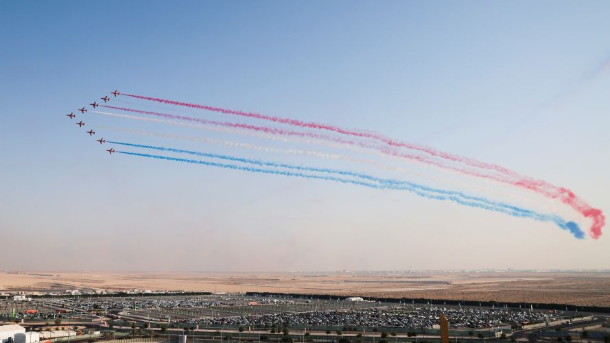 Jets from the RAF Aerobatic Team Red Arrows soared above Expo 2020 Dubai 08112021 Credit MOD.jpg