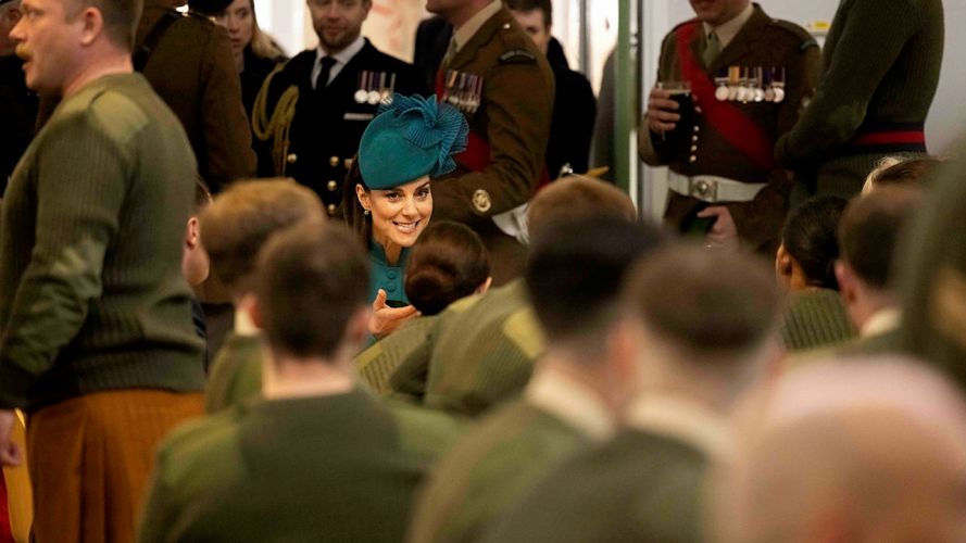 New Colonel Kate speaking to the Irish Guards on St Patrick's Day 2023 (Picture: MOD).