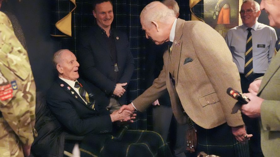 King Charles III meets 99-year-old D-Day veteran Jim Glennie CREDIT PA.jpg