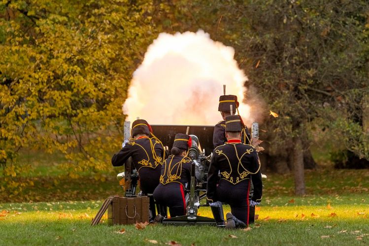 The salute was fired at midday on Monday
