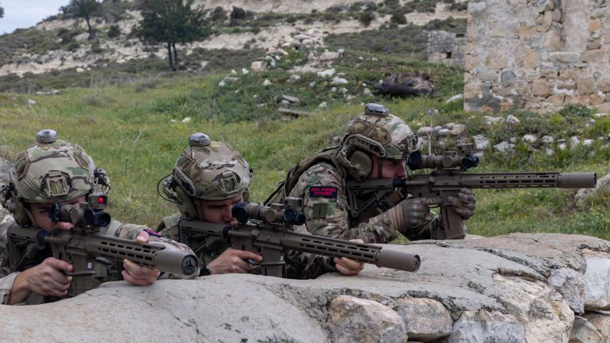 Knight’s Stoner 1 (KS-1) rifle (designated L403A1) Royal Marine Commando Forces 070923 CREDIT ROYAL NAVY 2
