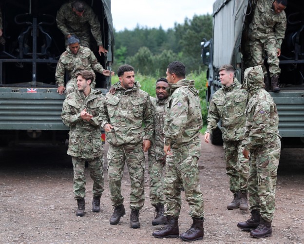 England Footballers Endure Royal Marines Boot Camp 