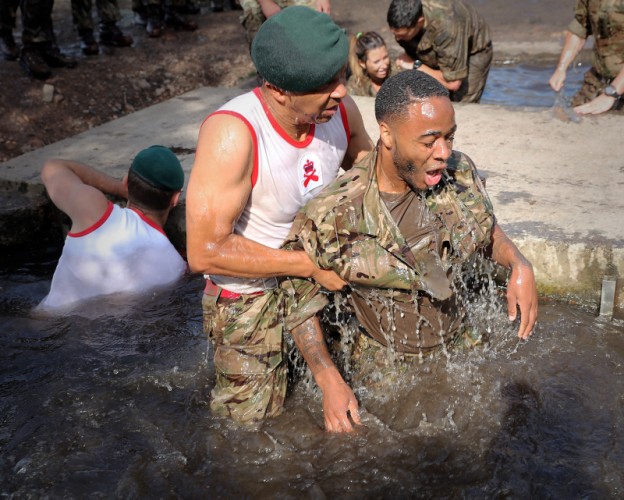 England Footballers Endure Royal Marines Boot Camp 