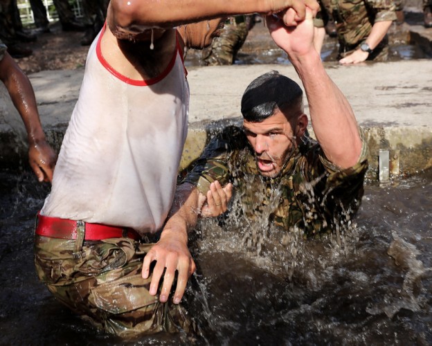 England Footballers Endure Royal Marines Boot Camp 