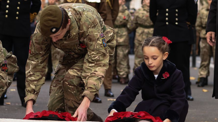 Laying wreaths at the Cenotaph in London (Picture: MOD).