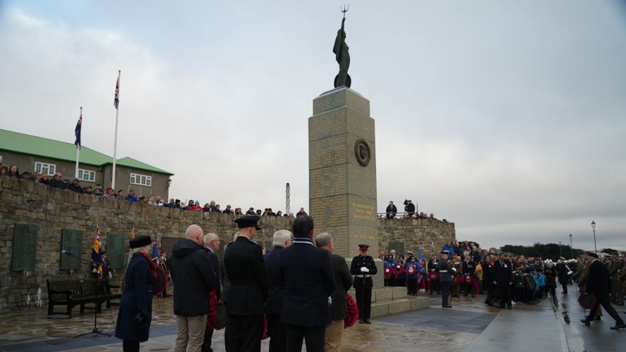 Liberation Monument in Stanley 14062022 CREDIT BFBS.JPG