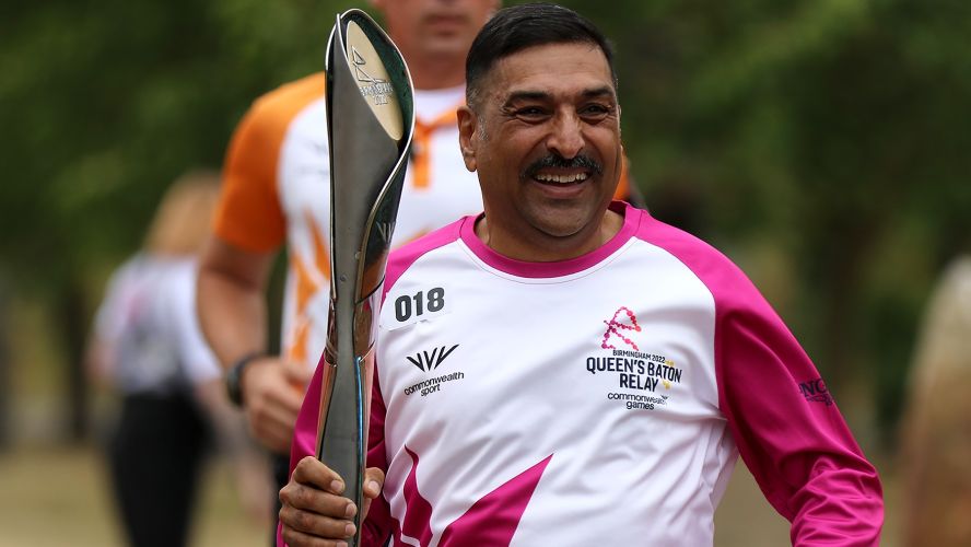 Major Naveed Muhammad Royal Signals, British Army a part of the Commonwealth Games Queen's Baton Relay 20072022 CREDIT MOD Crown Copy.jpg