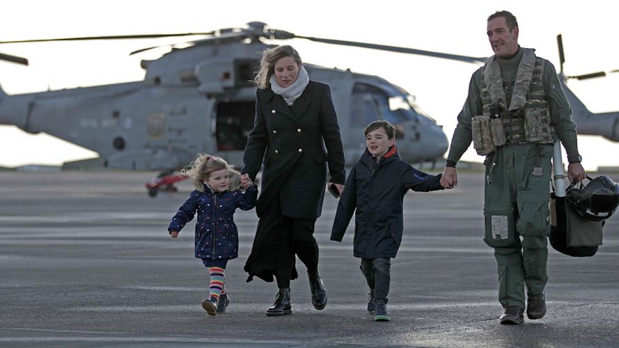 A member of 820 Naval Air Squadron returning to RNAS Culdrose after deployment on Carrier Strike Group 21 (Picture: Royal Navy). Member of 820 Naval Air Squadron returning to RNAS Culdrose after returning from the Carrier Strike Group 21 (CSG21) deployment 081221 CREDIT Royal Navy.jpg