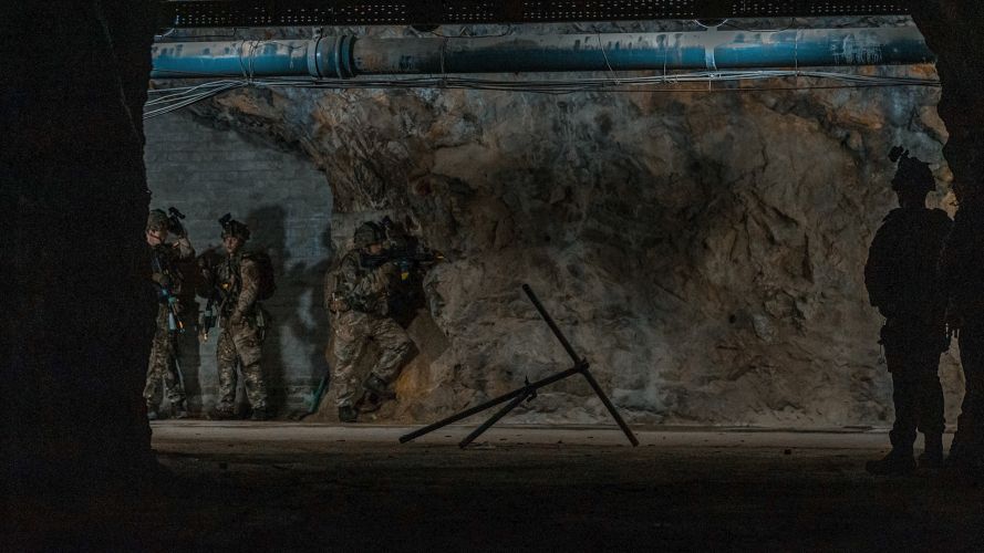 Members of 43 Commando Fleet Protection Group used tunnels in Gibraltar as part of Ex Serpent Rock (Picture: Royal Navy).