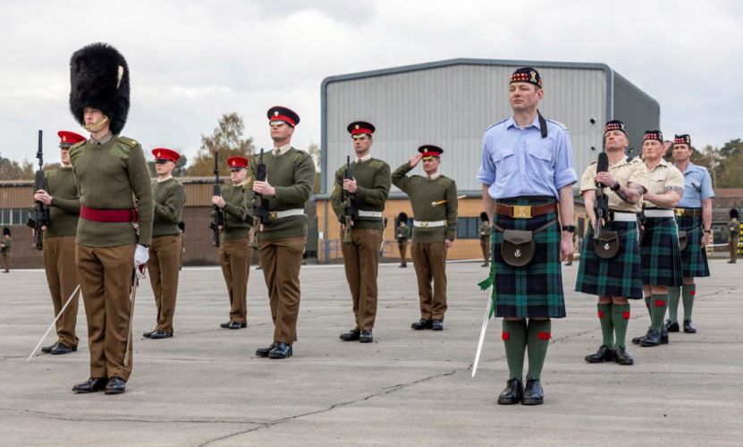 Members of 4 SCOTS practice a drill in preparation of the Duke of Edinburgh's funeral (Picture: MOD).