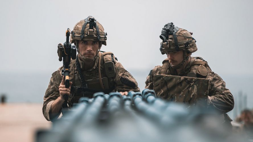 Royal Marines on Ex Serpent Rock on the shores of Gibraltar (Picture: Royal Navy).