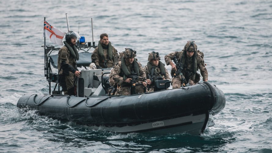 Royal Marines from 43 Commando Fleet Protection Group on Exercise Serpent Rock in the waters of Gibraltar (Picture: Royal Navy).