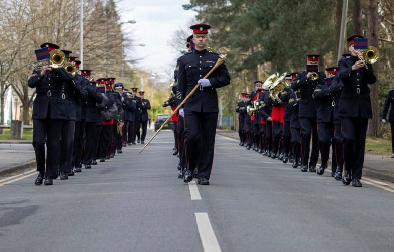 Members of the Household Division practice in preparation of the Duke of Edinburgh's funeral (Picture: MOD).