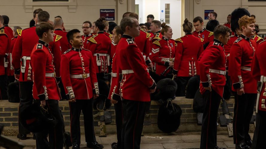 Members of the Household Division prior to final dress rehearsal Operation London Bridge 13092022 CREDIT MOD Crown Copyright.jpg