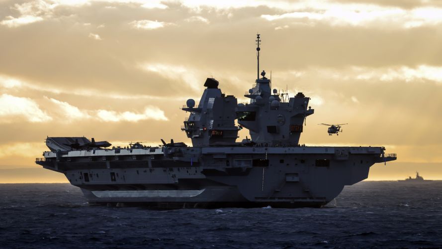 Merlins from 820 squadron and F35 lightning aircraft operated from HMS Prince of Wales 25022024 CREDIT MOD
