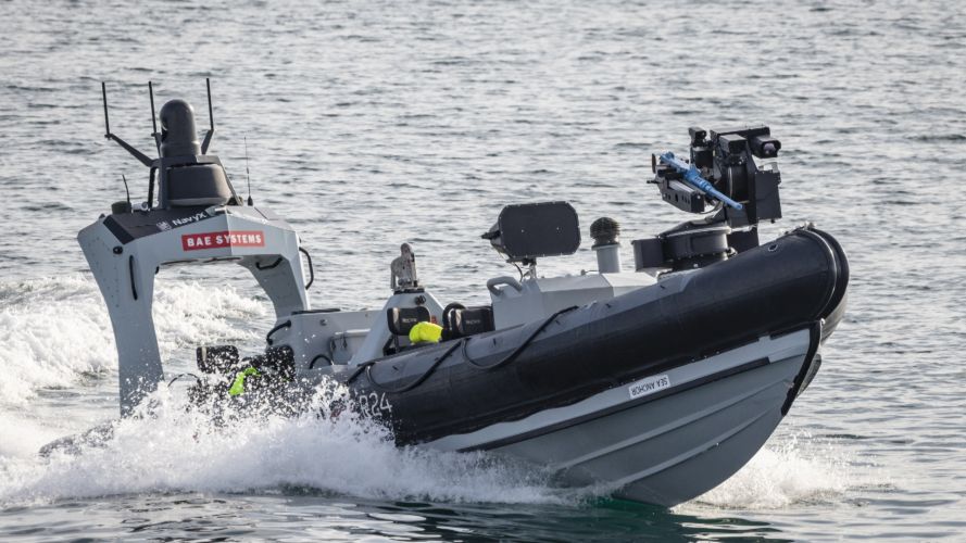 Autonomous Pacific24 boat at sea off the coast of Plymouth 
