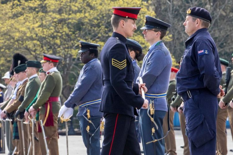 Military personnel from all three services at Pirbright British Army Camp in preparation for the Duke of Edinburgh's funeral (Picture: MOD).