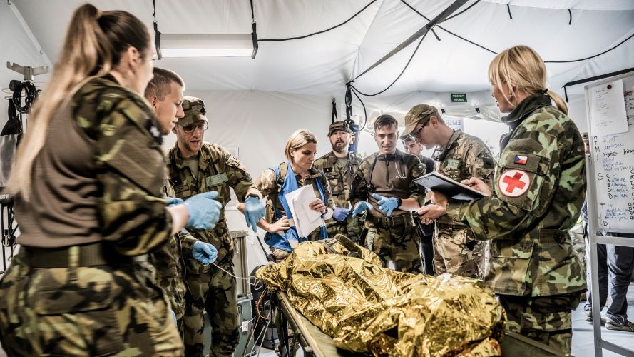 NATO medics assess the condition of a casualty during Royal Navy NATO exercise 05082022 CREDIT Royal Navy.jpg