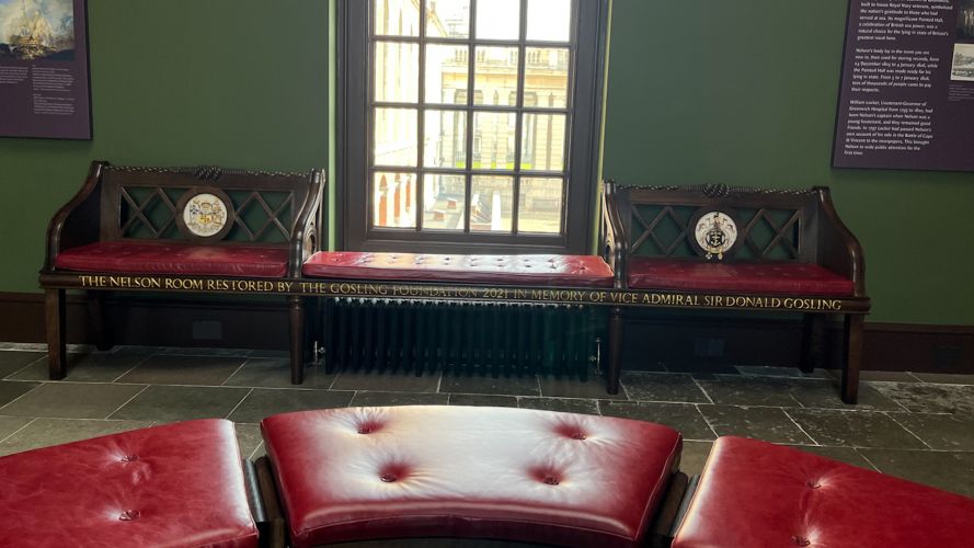 New benches in the Nelson Room view the Nelson Pediment in the courtyard 25032022 CREDIT BFBS.jpg