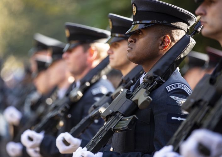 Photo by Corporal Dave Blackburn depicts service personnel from RAF Honington (Picture: MOD).