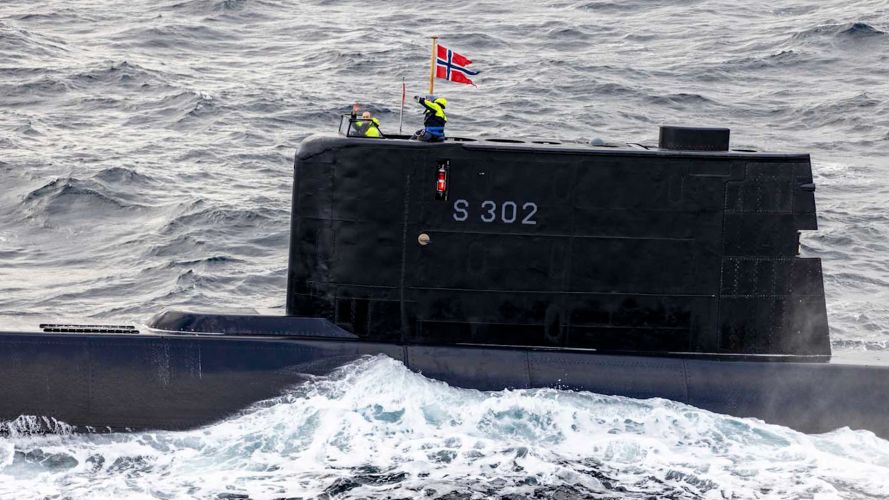 Norwegian submarine HNoMS Utstein during Exercise Neptune Strike 09112023 CREDIT Royal Navy