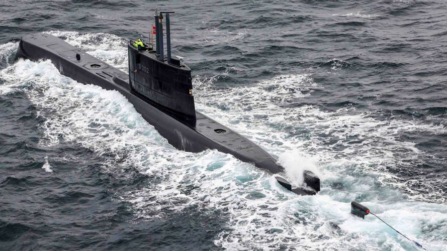 Norwegian submarine HNoMS Utstein was tasked with 'sinking' HMS Queen Elizabeth in the game of cat and mouse 09112023 Credit Royal Navy