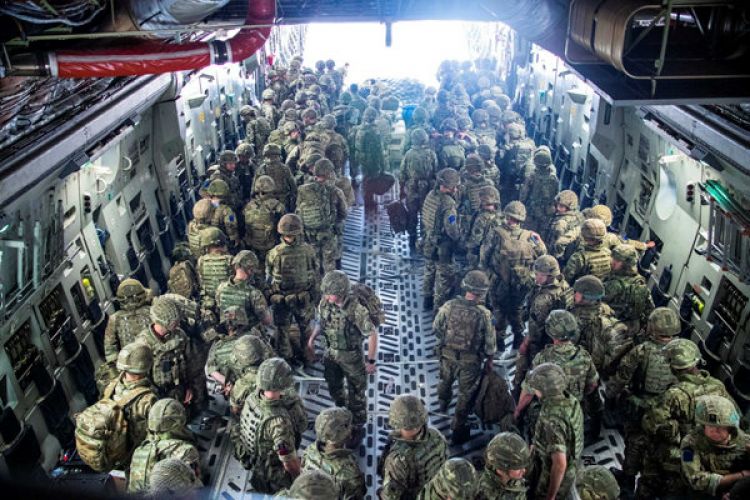 British Forces from 16 Air Assault Brigade arrive in Kabul as part of Operation Pitting (Picture: MOD).