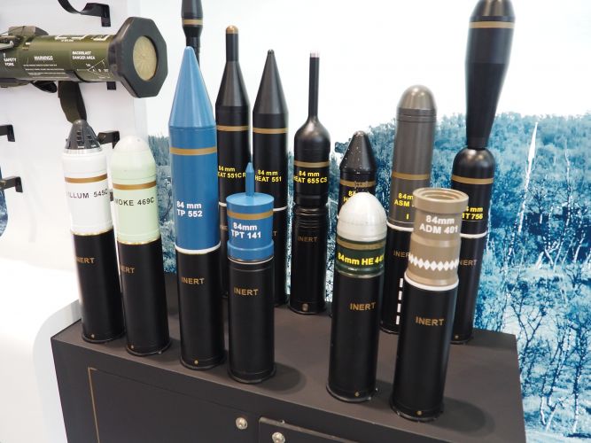 Carl-Gustaf M4 Rocket Launcher armament types. 