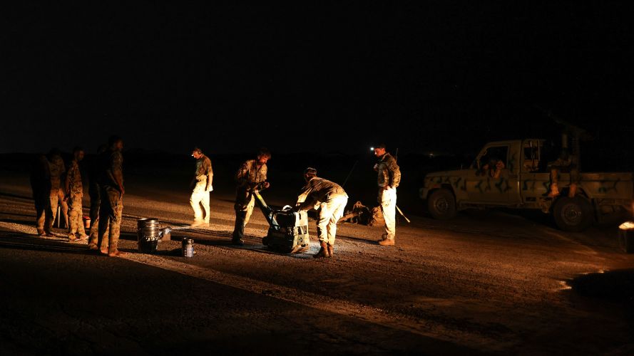 Parachute Engineer Regiment and Commando Royal Engineers  conducted airfield damage repairs at Wadi Seidna Air Base in Sudan 28042023 CREDIT MOD Crown Copy