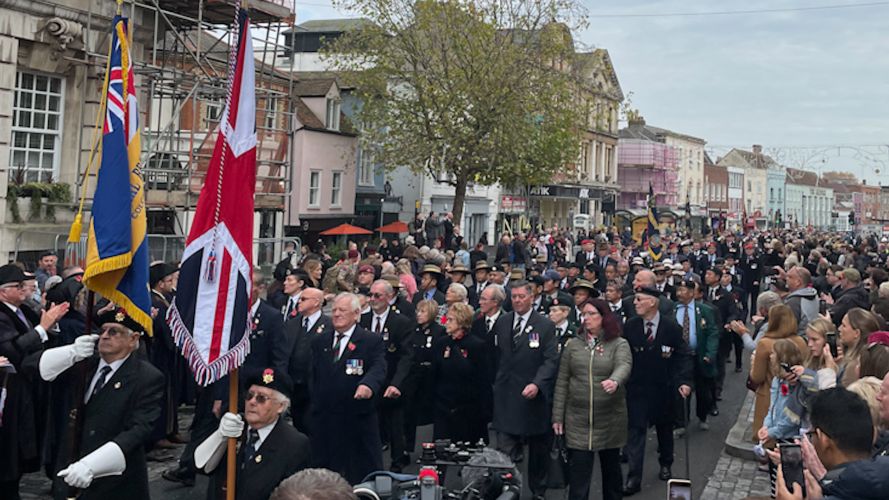 People lined the streets around Colchester War Memorial for the Remembrance Day Service 13112022