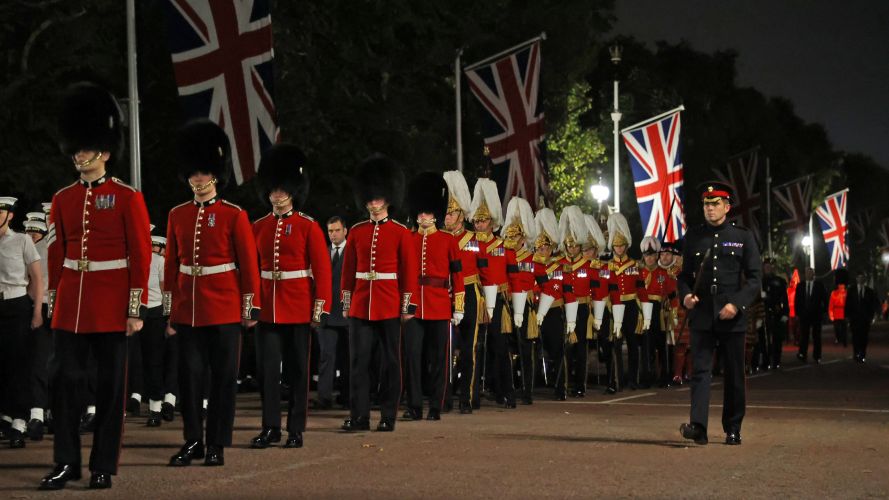 Personnel taking part in early morning rehearsals in London for the lying-in-state of The Queen 15092022 CREDIT MOD Crown Copyright.jpg