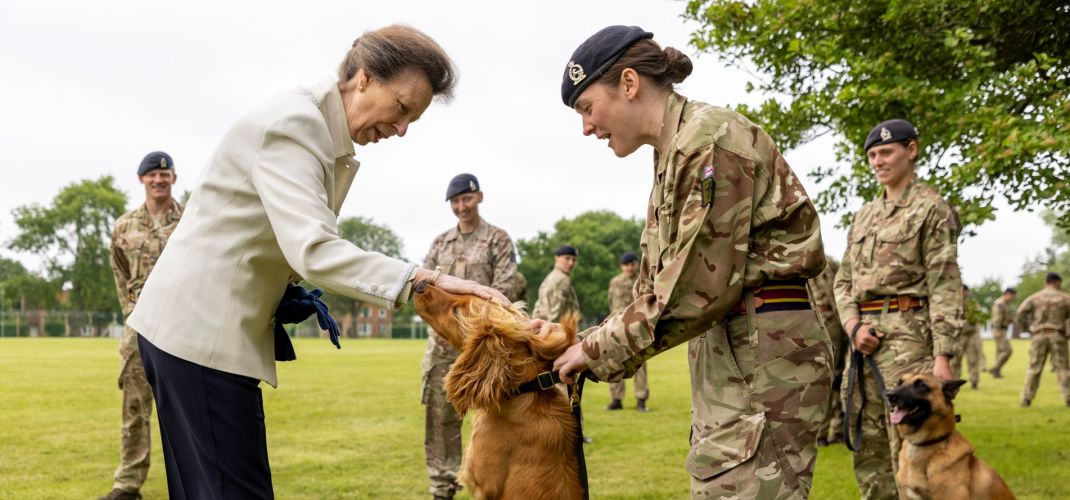 The Princess Royal visits 1st Military Working Dog Regiment to mark its 10th anniversary (Picture: British Army).